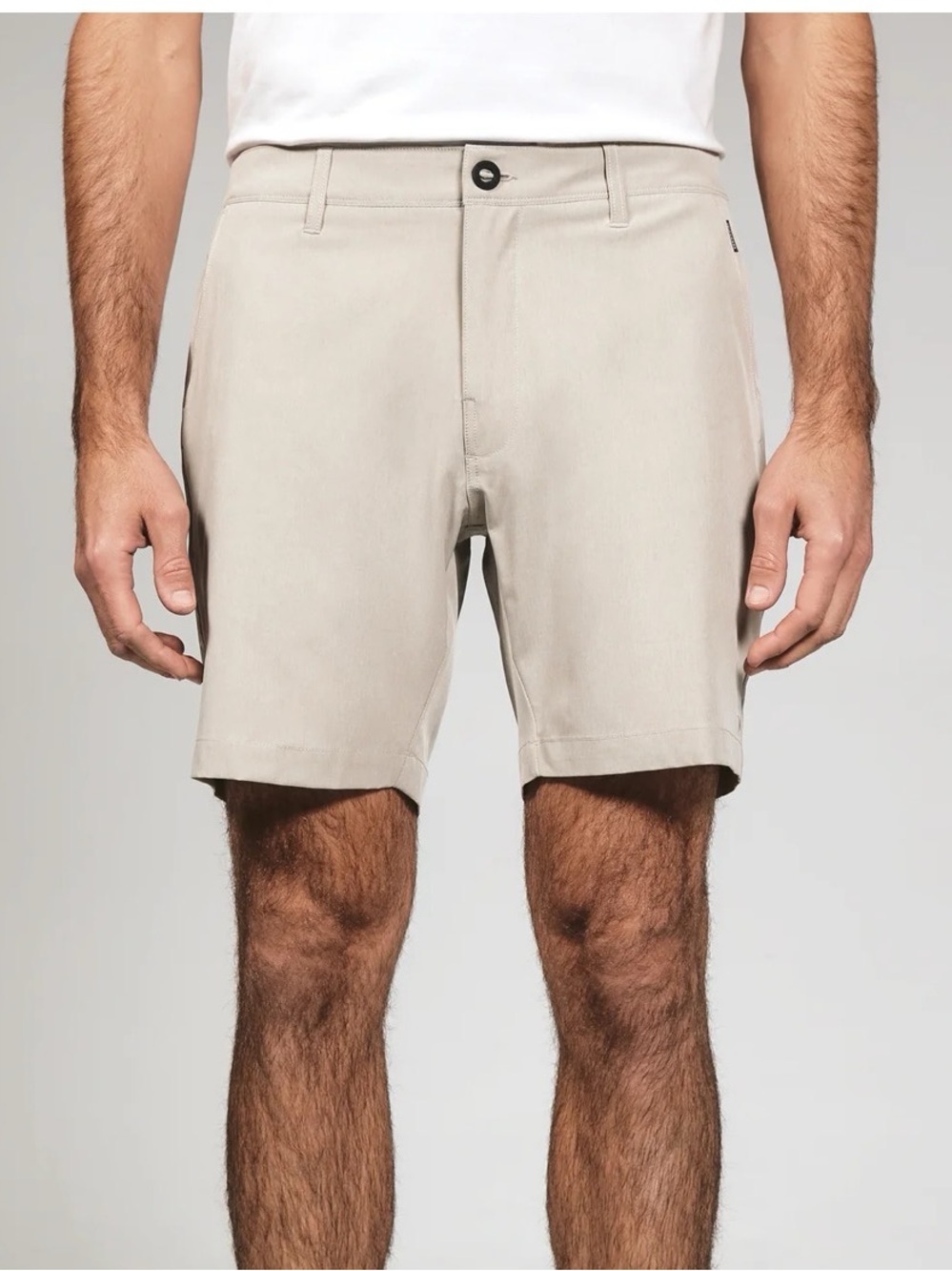 Men's Slim-Fit Beige Shorts